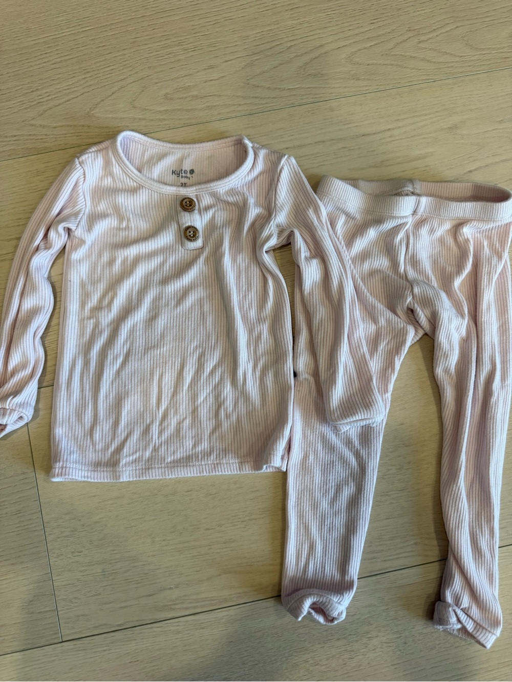 Kyte BABY Ribbed Two-Piece Pajama Set - Pale Pink | 2T